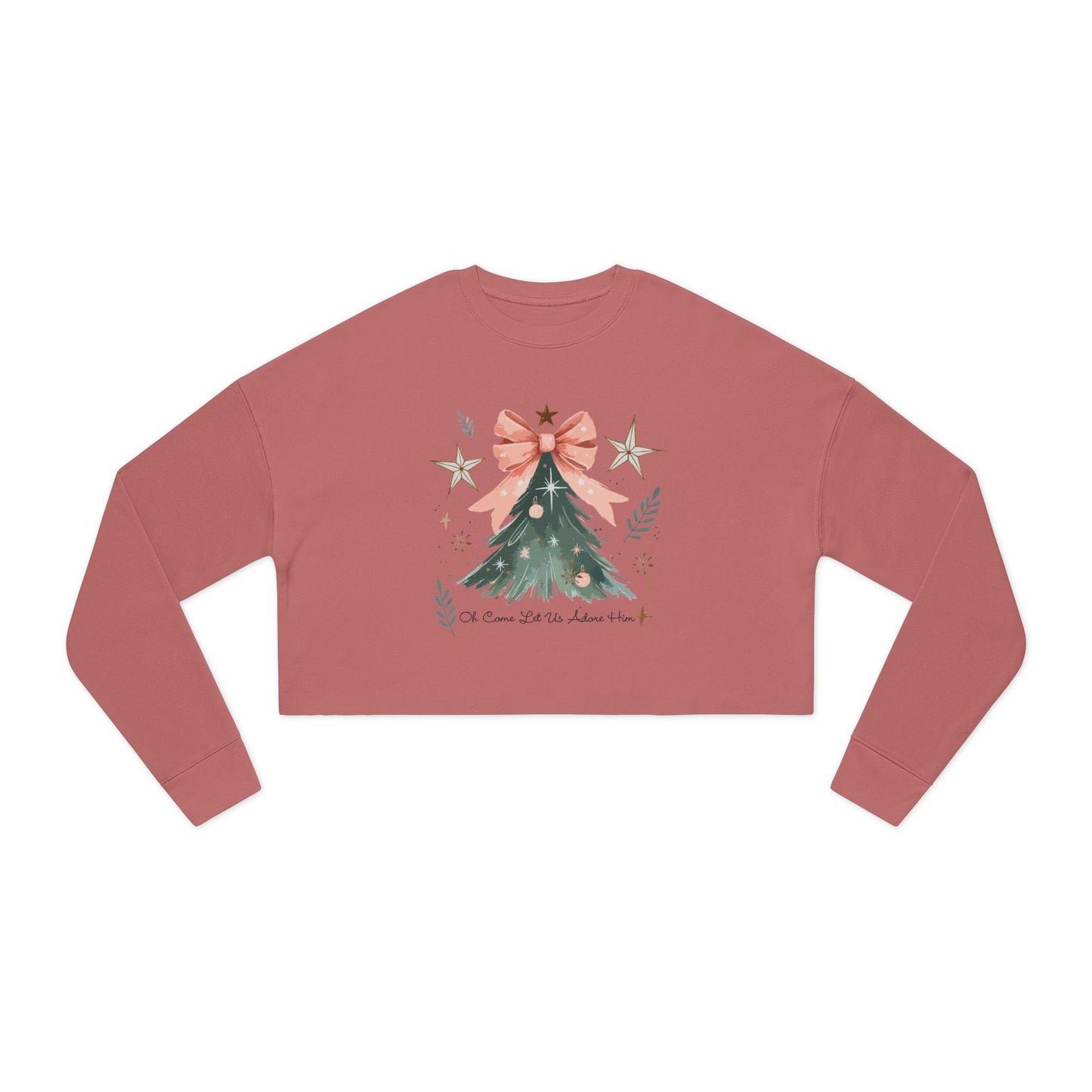 Cropped Sweatshirt - O Come Let Us Adore Him Design