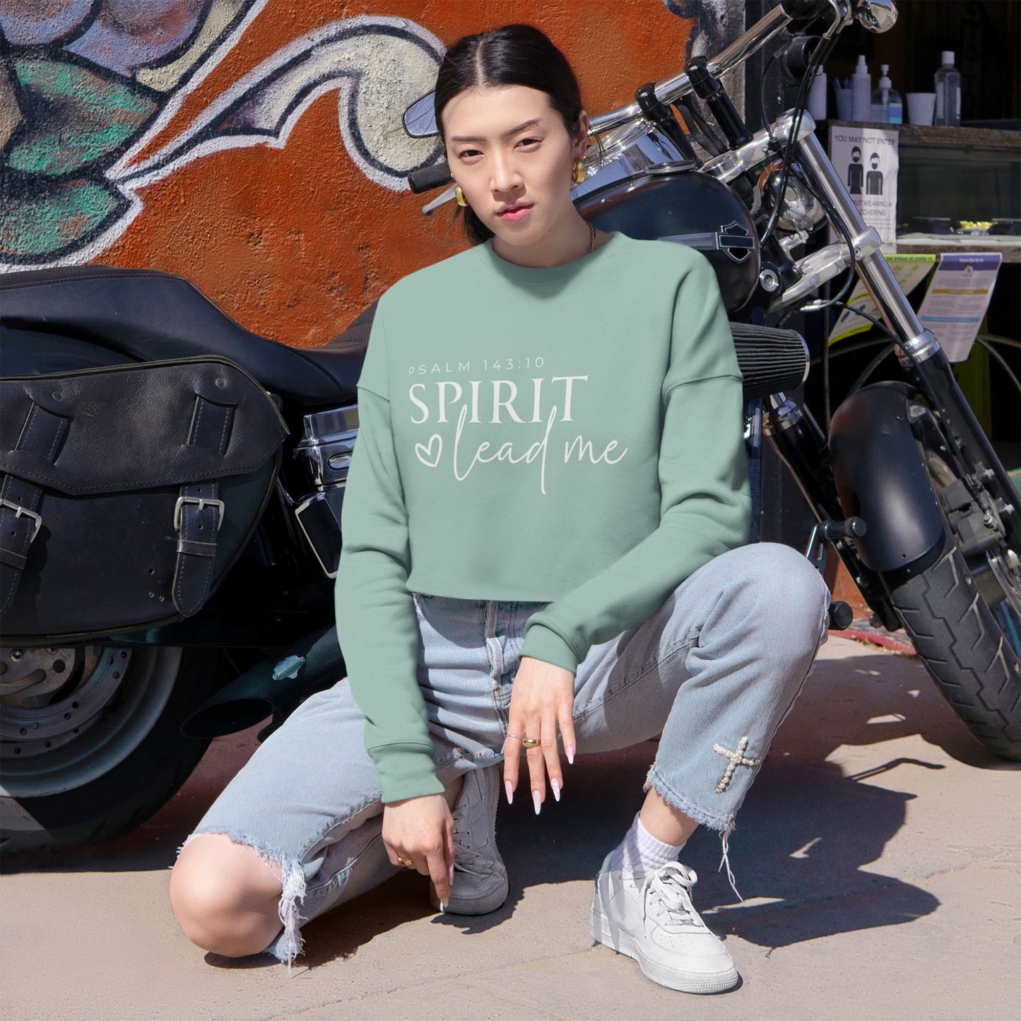 Women's Cropped Sweatshirt - Spirit Lead Me