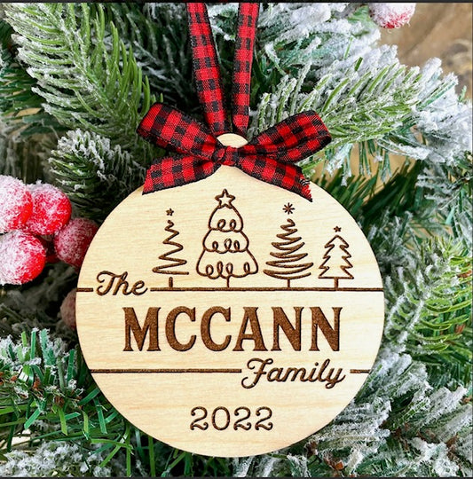 Family Name Christmas Ornament