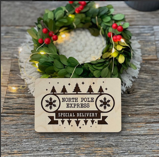 Customizable North Pole Express Gift Card / Money Holder and Christmas Ornament